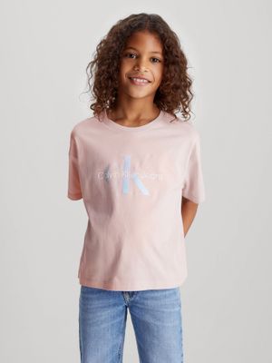 Polera Niña Serenity Monogram Rosado Calvin Klein