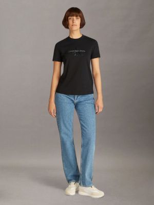 Imagen 2 del producto Polera regular monograma brillante Negro Calvin Klein