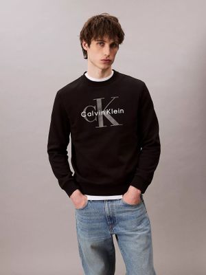 Polerón Fleece con Monograma Negro Calvin Klein