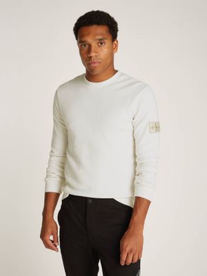 Polera LS Badge Waffle Blanco Calvin Klein