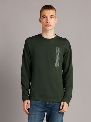 Polera LS Horizontal Logo Verde Calvin Klein