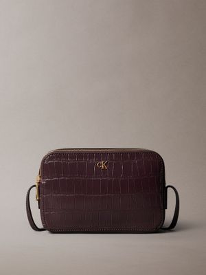 Bandolera Con Efecto Cocodrilo Marrón Calvin Klein