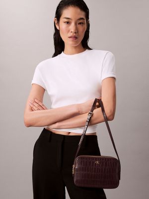 Imagen 2 del producto Bandolera Con Efecto Cocodrilo Marrón Calvin Klein