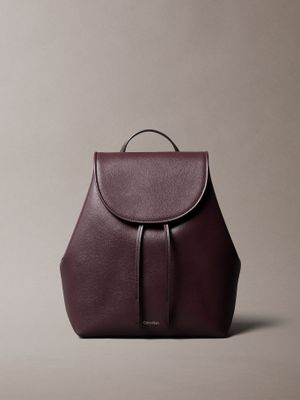 Mochila Y Solapa Cierre Con Cordón Marrón Calvin Klein