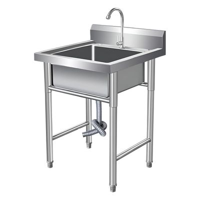 Imagen 2 del producto Lavafondos Acero Inoxidable 50x50x90 cm. Con Grifería