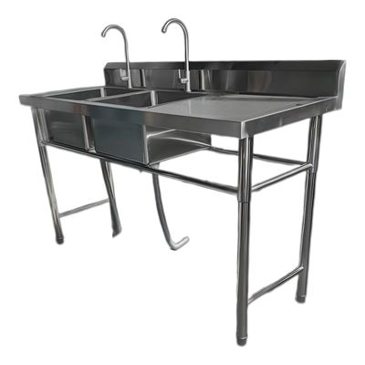 Imagen 2 del producto Lavafondos Doble Acero Inox. 150x60x90 cm. Secador derecho