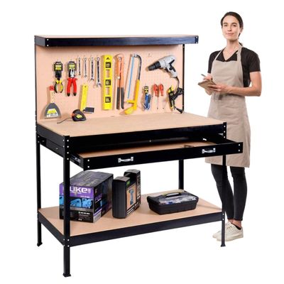 Banco de Trabajo con cajón y Respaldo 120x60 cm.