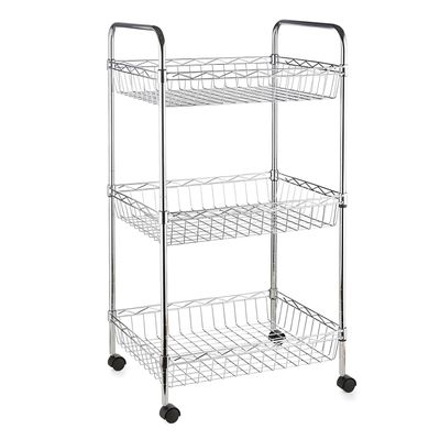 Imagen 2 del producto Carro Multiuso 45x35x85 cm Acero Cromado 3 Canastos. 120 kg