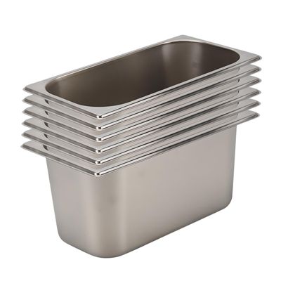 Imagen 1 del producto Pack 6 Depósitos Gastro GN 1/3 x 150 mm Acero Inox