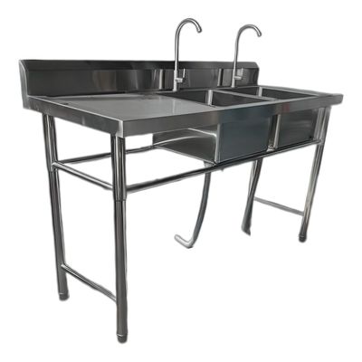 Imagen 2 del producto Lavafondos Doble Acero Inox. 150x60x90 cm. Secador izquierdo