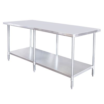 Mesón Central 210x60x85 cm Acero Inoxidable