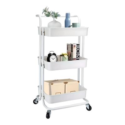 Imagen 2 del producto Carro Organizador Multiuso Blanco Bandejas Plásticas