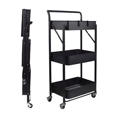 Imagen 2 del producto Carro Multiuso Plegable Acero Negro 45x30x88 cm