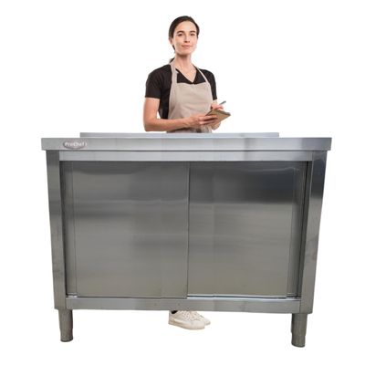 Mesón mural cerrado acero inoxidable 100x60 cm