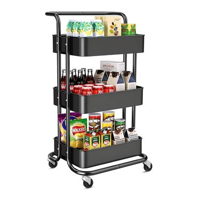 Imagen 2 del producto Carro Multiuso Organizador 3 Niveles 100% Acero Negro