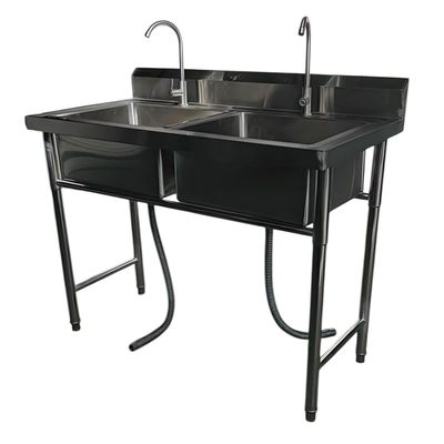 Imagen 2 del producto Lavafondos Doble Acero Inox. 120x60x90 cm. Con Grifería