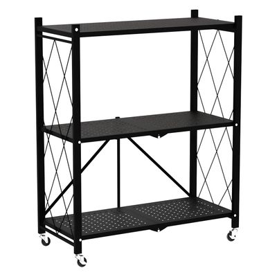 Estante Plegable de Acero con Ruedas. 3 bandejas