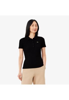 Polera Polo Algodón Mujer Lacoste DF5377 Negro