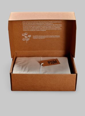 Set Funda de Plumón 100% Algodón Orgánico, color natural, tamaño 1,5 plazas