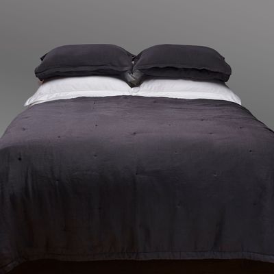 Set funda plumón 100% lino prelavado, color grafito tamaño Super King.