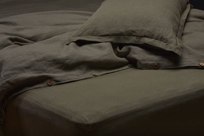 Imagen 2 del producto Set Funda Plumón super king 100% Lino prelavado, color kaki.