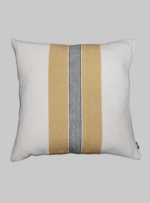 Imagen 1 del producto Cojín decorativo lino algodón, color crudo / mostaza / gris, tamaño 50x50cm.