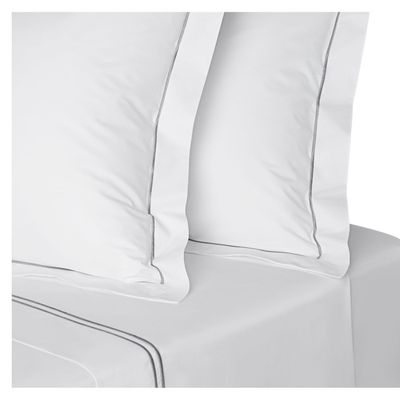 Juego sábanas King Premium 300 hilos 100% alg, doble festón gris