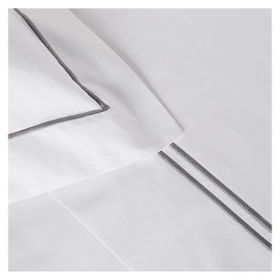 Imagen 2 del producto Juego sábanas King Premium 300 hilos 100% alg, doble festón gris