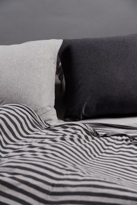 Funda plumón 100% algodón elástico, melange color gris/gris oscuro tamaño 2 plazas