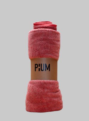 Imagen 2 del producto Set 1 toalla de mano y 1 de baño, 100% algodón, jaspeado color rojo/crudo