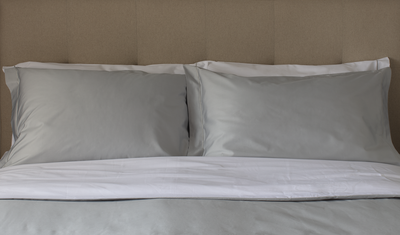 Imagen 2 del producto Funda plumón King reversible 380 hilos 100% algodón blanco/gris