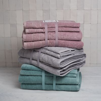 Imagen 2 del producto Set de toallas Deluxe con elegante guarda clásica en 100% alg. turco 620gr. Color Verde