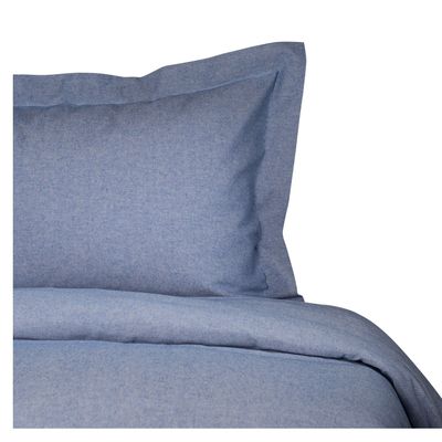 Funda de plumón 1,5 plaza 85% algodón - 15%poliéster color azulino