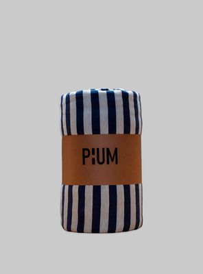 Funda plumón 100% algodón elástico azul oscuro/beige tamaño 2 plazas