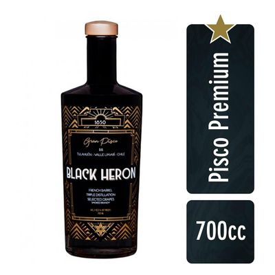 Pisco Ahumado Premium Black Heron 1 Unidad 700cc