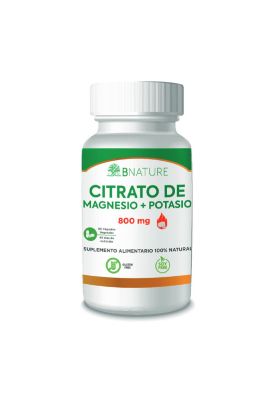 Citrato de Magnesio y Potasio B Nature 800mg (90 Cápsulas)