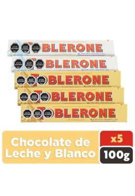 5x Toblerone Chocolate (3x Leche + 2x Blanco)