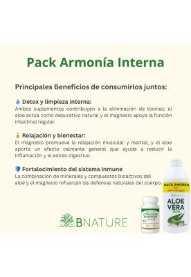 Imagen 2 del producto Pack Citrato de Magnesio 800 mg + Aloe Vera Gel 1L