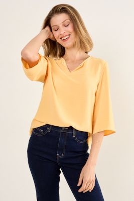 Blusa Escote V Naranjo Ma Griffe 14002126051131