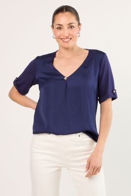 Polera Manga Corta Azul Ma Griffe 14202225055104