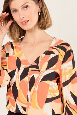 Imagen 2 del producto Blusa De Viscosa Estampada Naranjo Ma Griffe 14102225057114