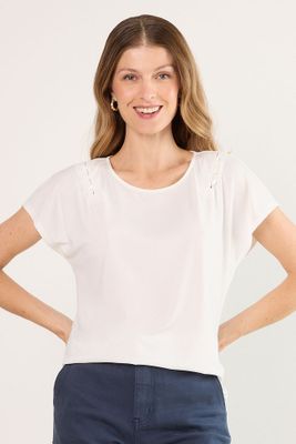 Polera Manga Corta Blanco Ma Griffe 14202225008101