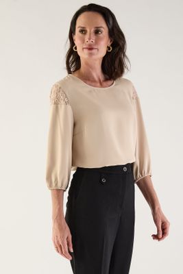 Imagen 2 del producto Blusa Lisa Beige 14002125053106