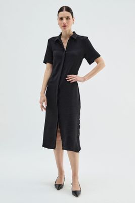 Vestido Camisero Holgado Negro Ma Griffe 13002224004102