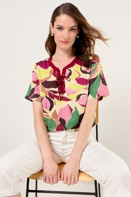 Imagen 2 del producto Blusa Estampada Amarillo Ma Griffe 14102225062108