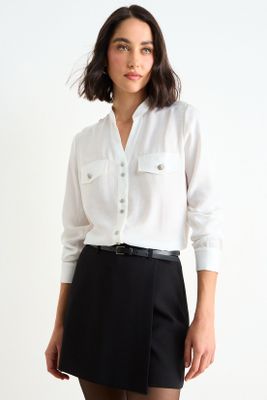 Imagen 2 del producto Blusa Lisa Manga Larga Crudo Ash 14007126053105