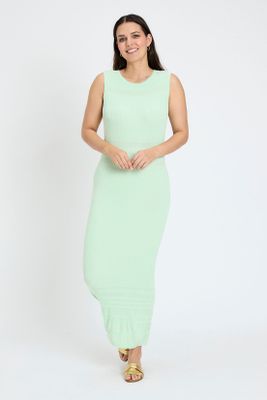 Vestido Liso Largo Tejido Verde Ash 13407224001217