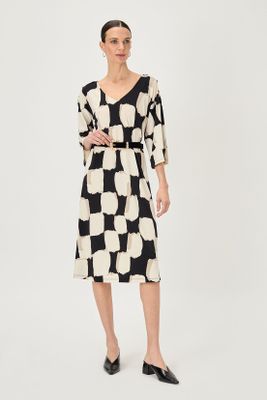 Vestido Tunica Estampado Negro Ma Griffe 13102224053102