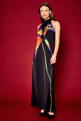 Vestido Fantasia Largo Negro iO 13520225004102