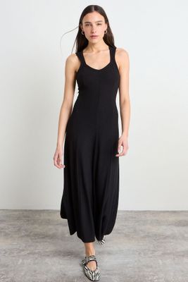 Vestido Liso Largo Negro iO 13420225003102